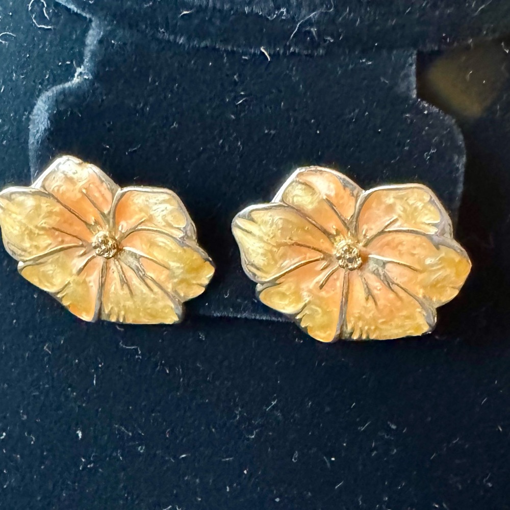 Gold and Silver Floral Earrings